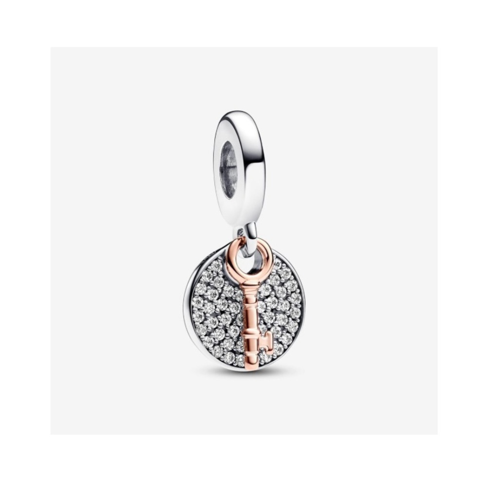 Pandora Two-Tone Key to Happiness Double Dangle Charm